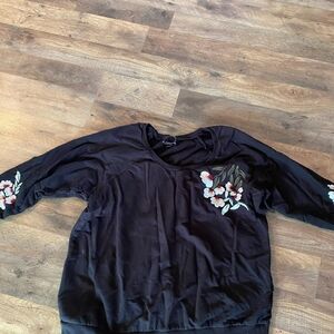 Torrid Floral Embroidered Shirt, 0